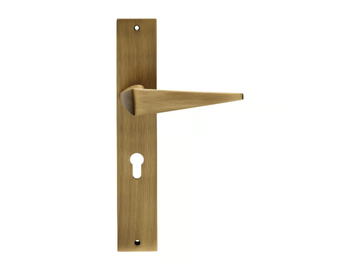 KOMFORT - Contemporary style brass door handle on back plate by LINEA CALI' - view 2
